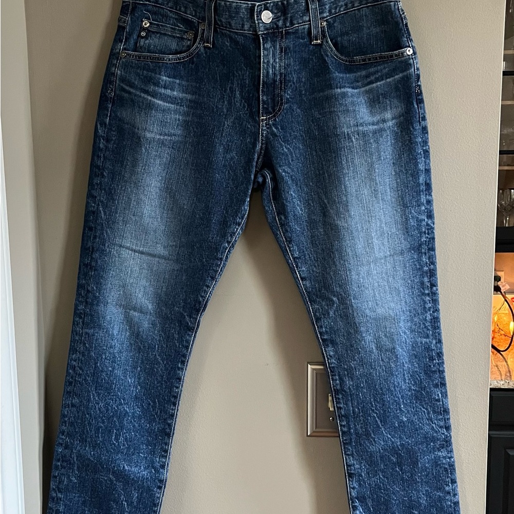 Ag Adriano Goldschmied Blue Ankle Cropped Jeans